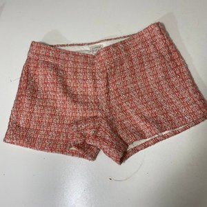 J.Crew Tweed Coral Shorts Size 4 NWT Metallic Threading New